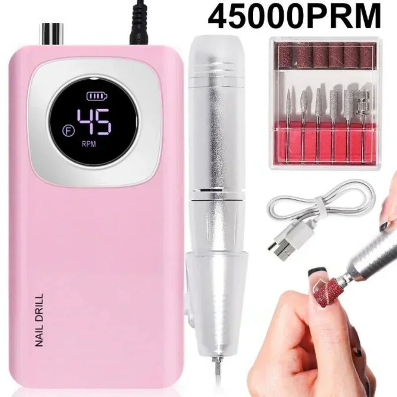 Fresa professionale ricaricabile 45.000 RPM per unghie