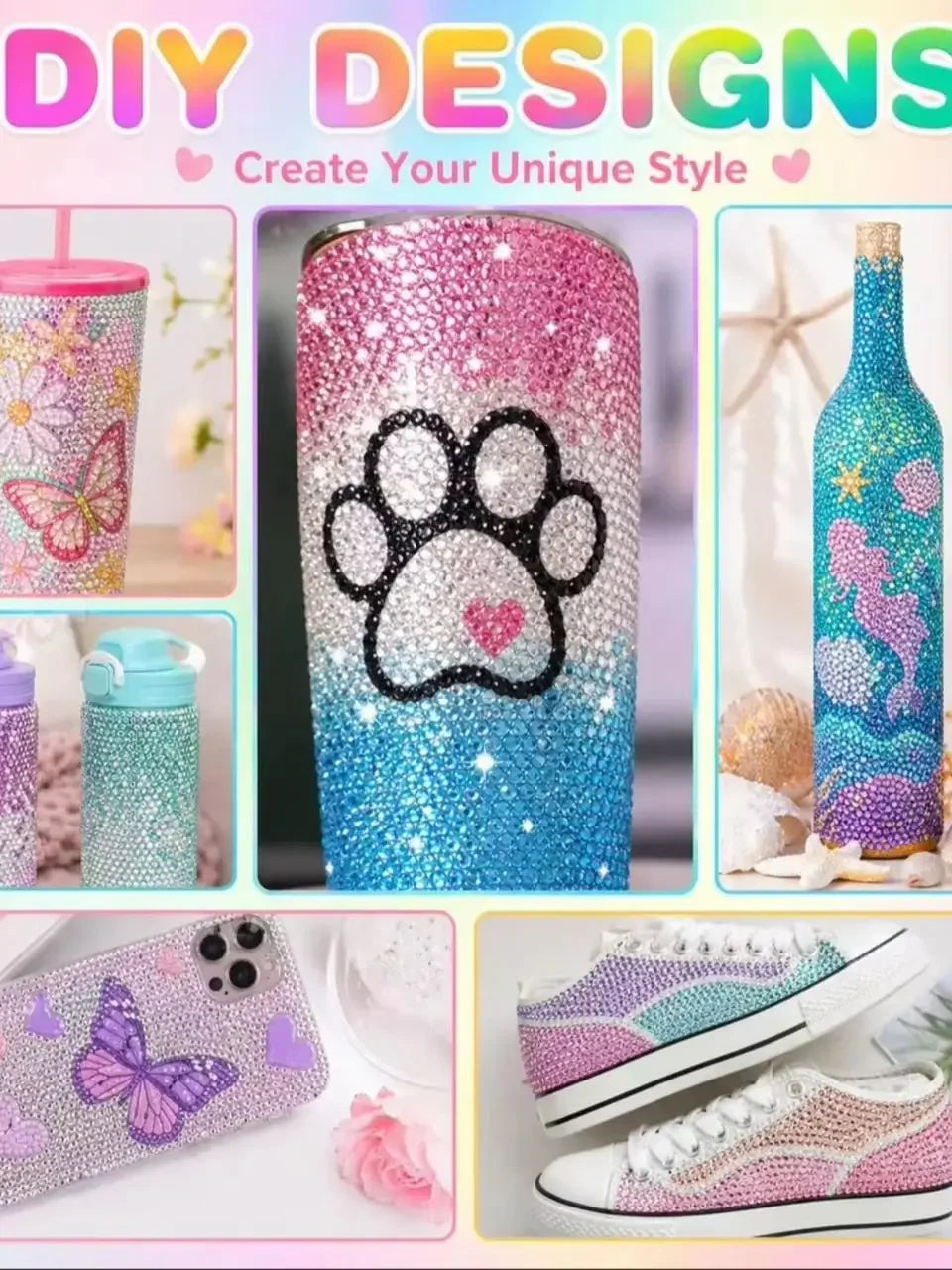 Kit di strass colorati 3 mm per nail art