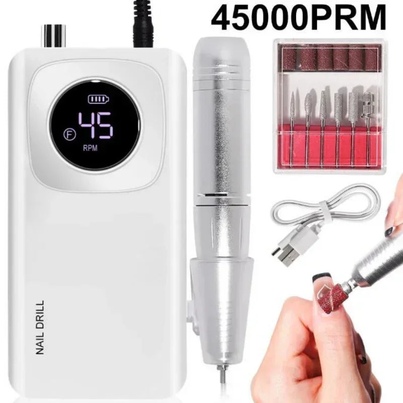 Fresa professionale ricaricabile 45.000 RPM per unghie
