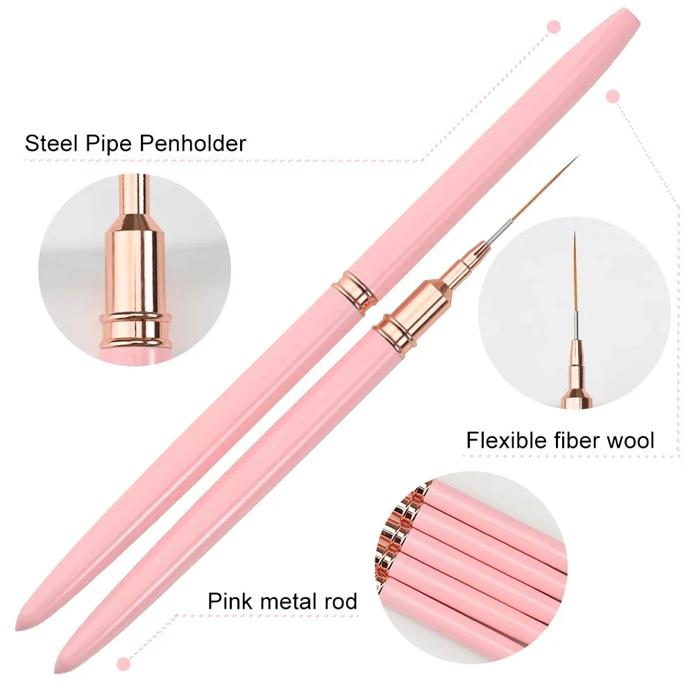 Set di 5 pennelli per nail art di precisione