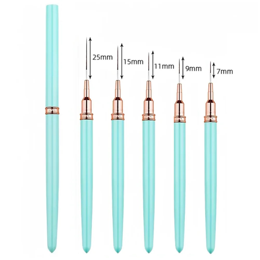 Set di 5 pennelli per nail art di precisione