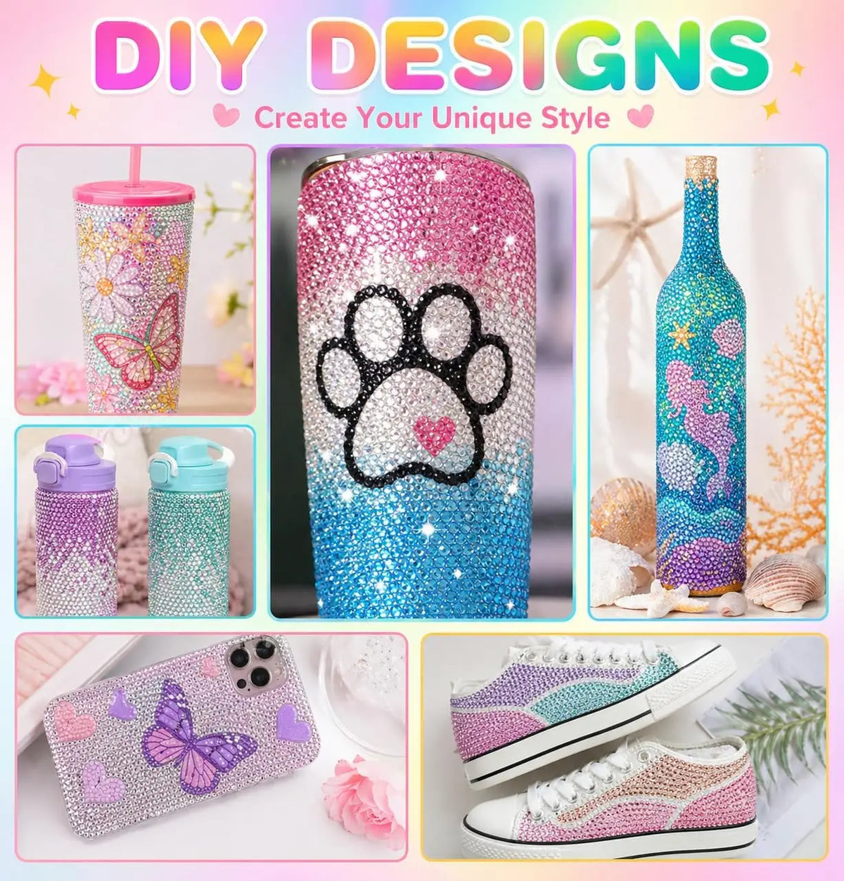 Kit di strass colorati 3 mm per nail art