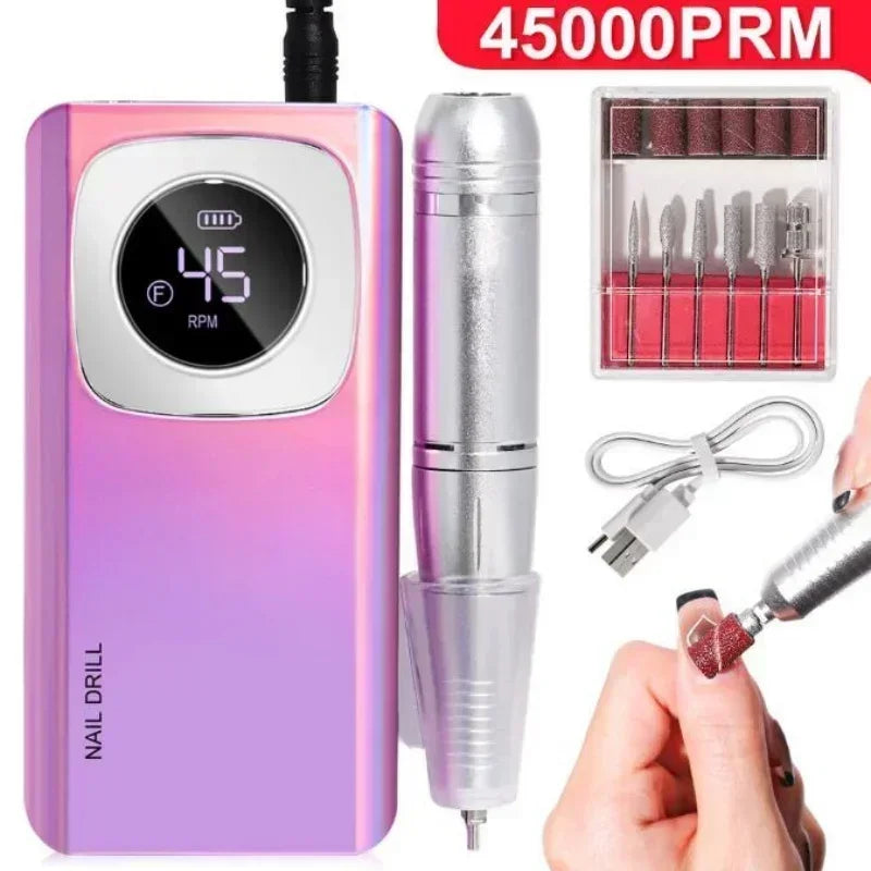 Fresa professionale ricaricabile 45.000 RPM per unghie