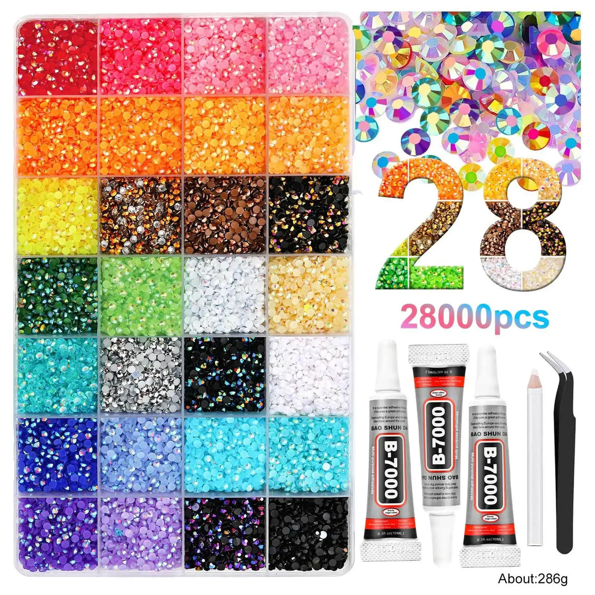 Kit di strass colorati 3 mm per nail art