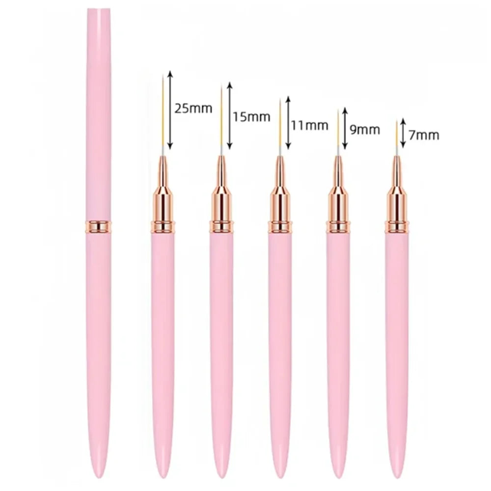 Set di 5 pennelli per nail art di precisione