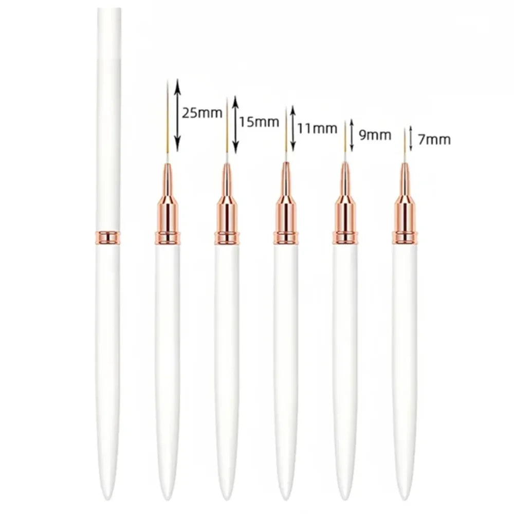 Set di 5 pennelli per nail art di precisione