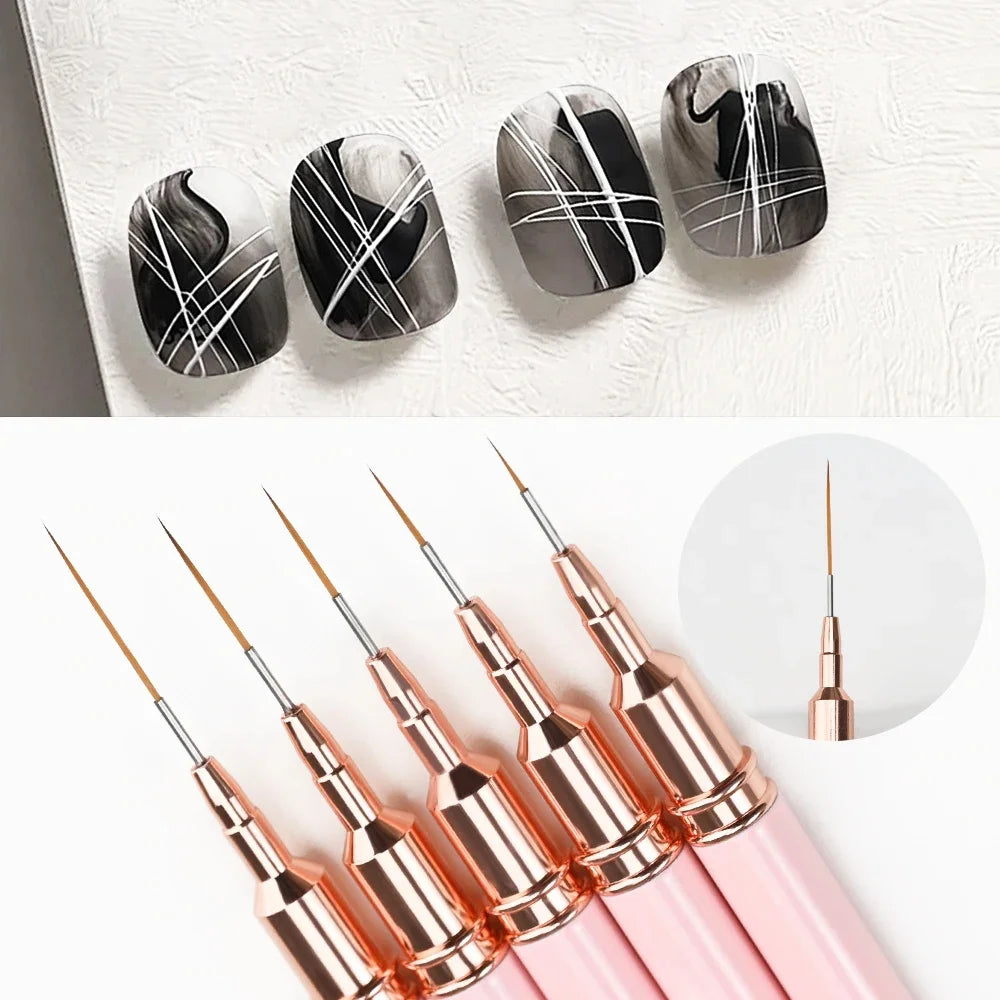 Set di 5 pennelli per nail art di precisione