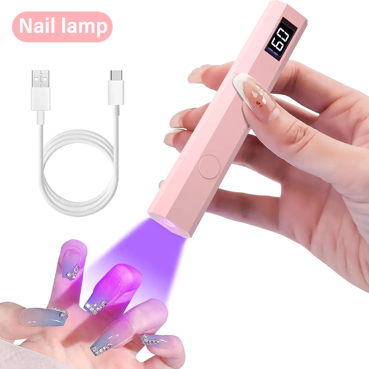 Mini lampada UV/LED portatile per unghie