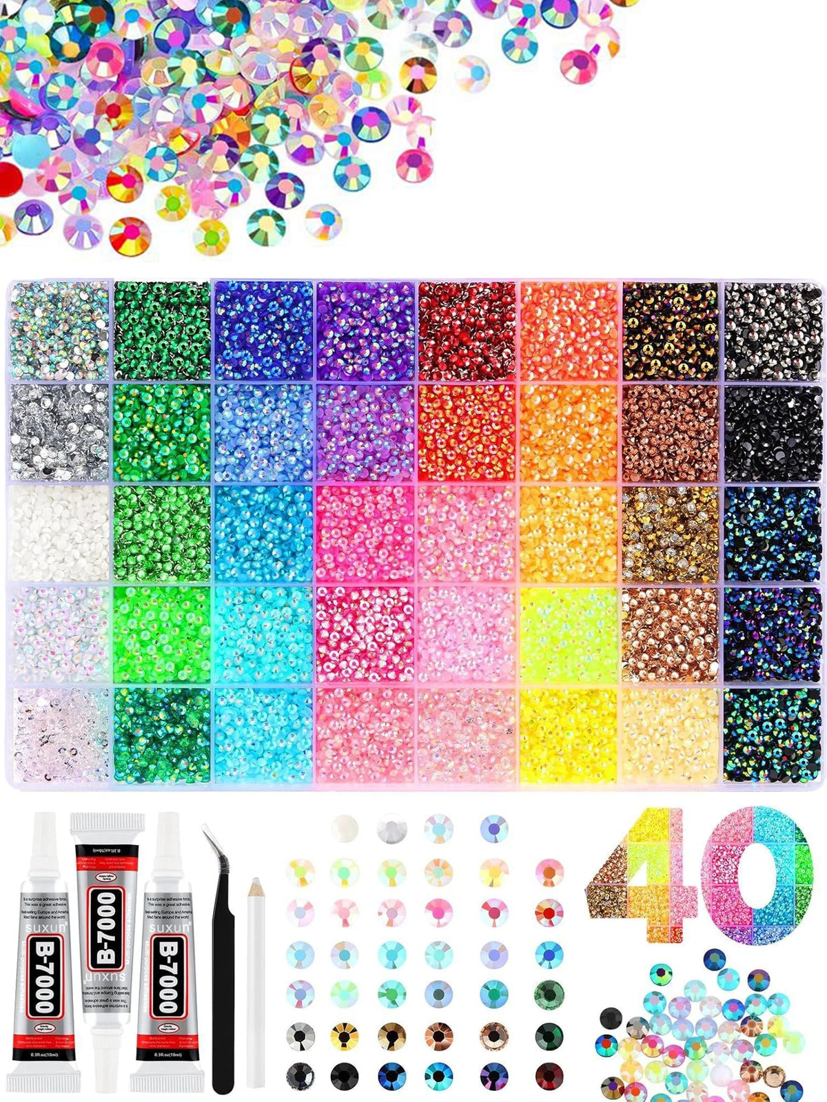 Kit di strass colorati 3 mm per nail art