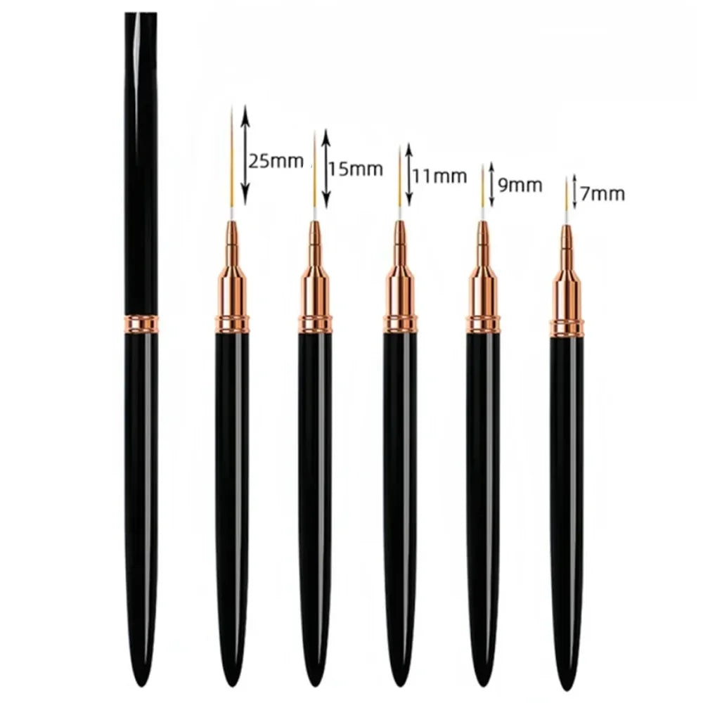 Set di 5 pennelli per nail art di precisione