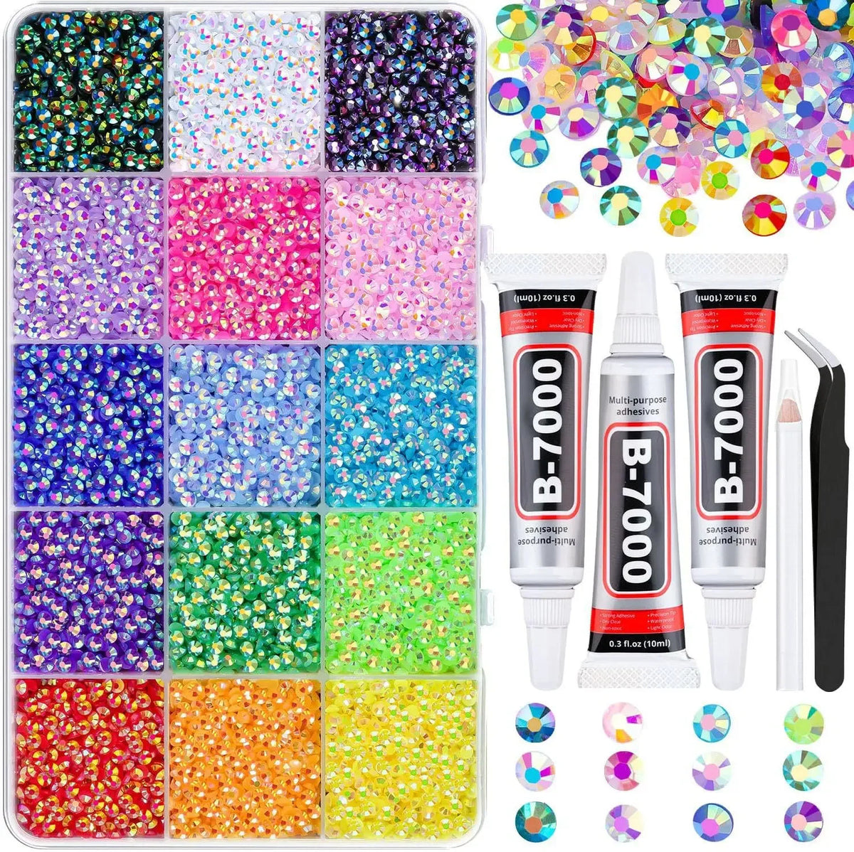 Kit di strass colorati 3 mm per nail art