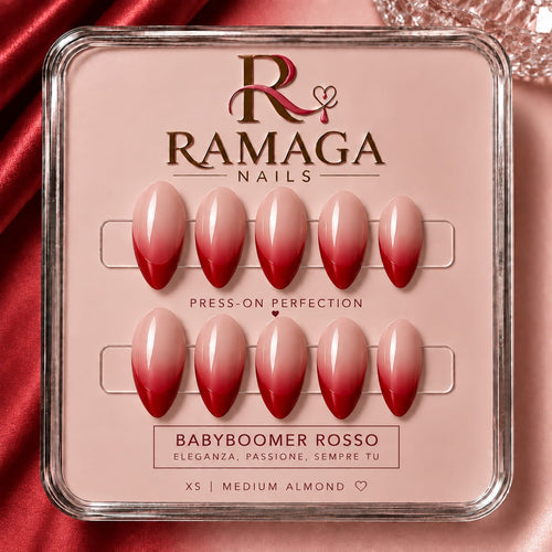 Babyboomer Rosso - press-on Ramaga Nails