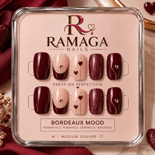 Bordeaux Mood - press-on Ramaga Nails
