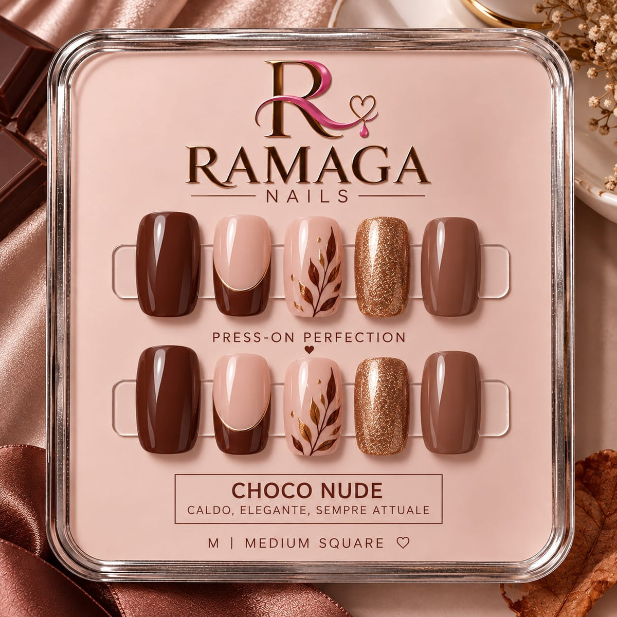 Choco Nude - press-on Ramaga Nails