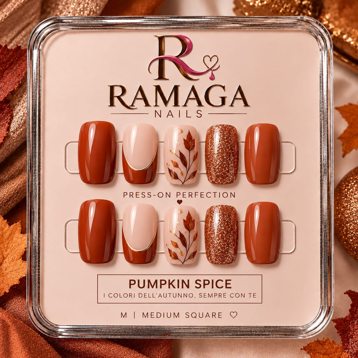 Pumpkin Spice - press-on Ramaga Nails